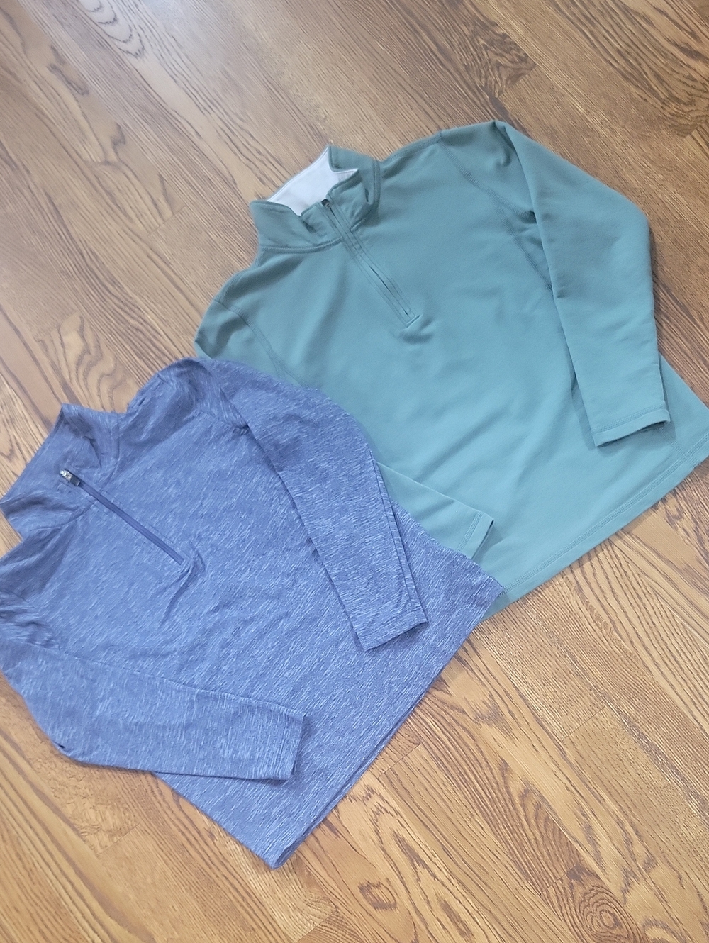 Crewcuts Half-Zip Pullover Sweater — Heathered Blue, Green. Size S(6/7)